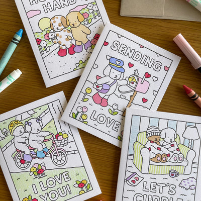 Let's Cuddle Coloring Card