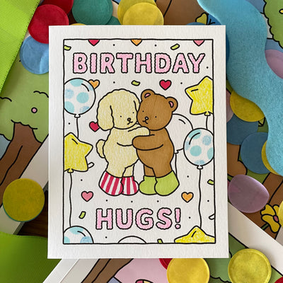 Birthday Hugs! Coloring Card