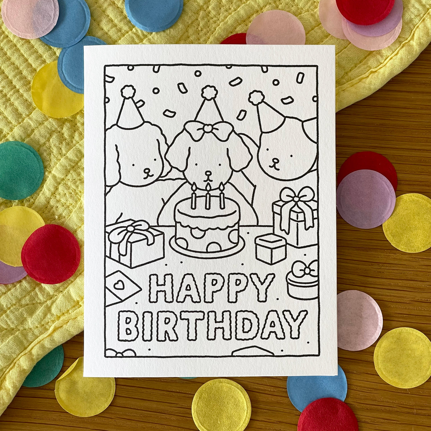 Happy Birthday Coloring Card