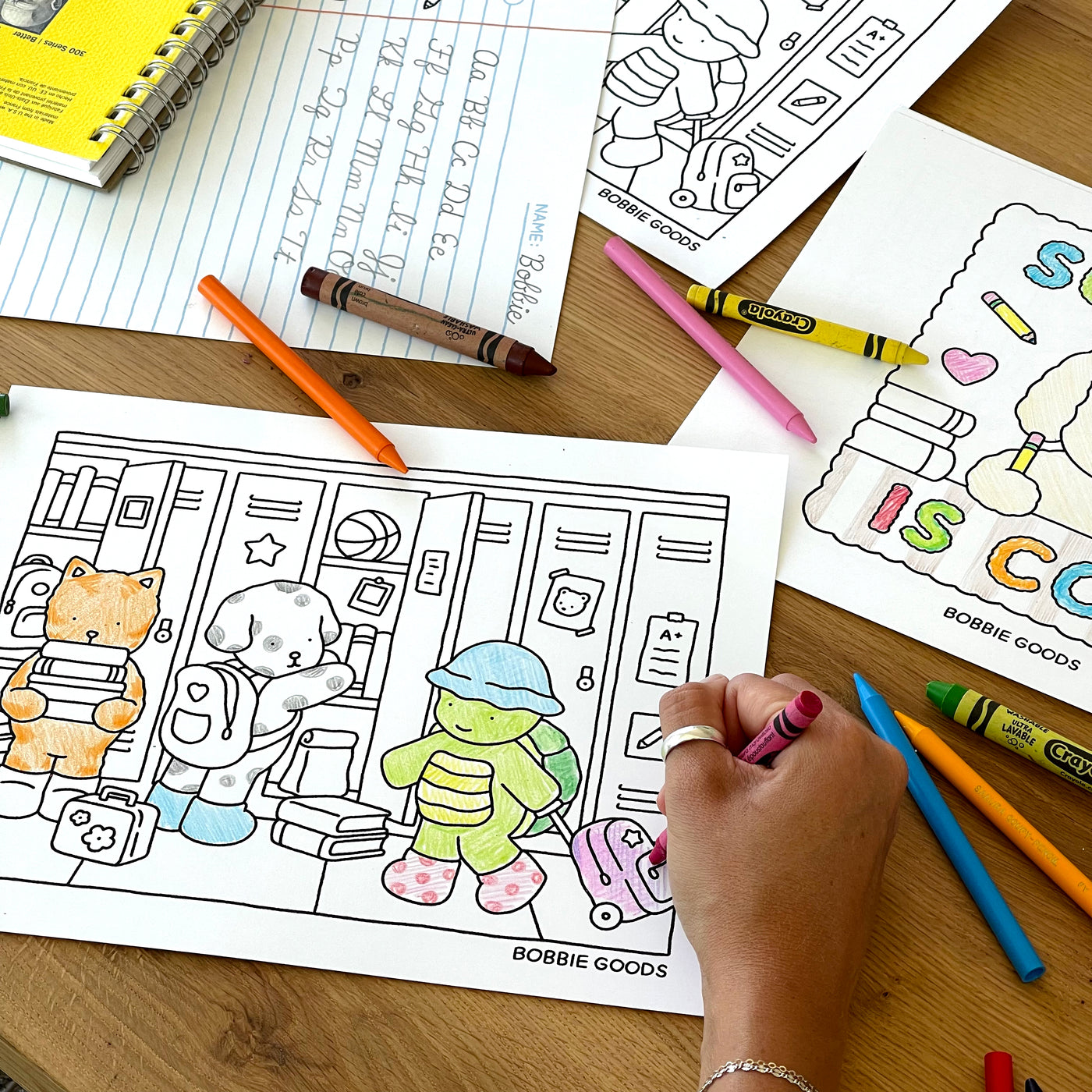 Digital Download • School is Cool Coloring Pages + Notes Page