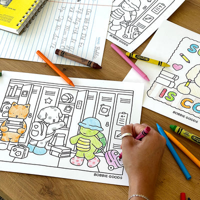 Digital Download • School is Cool Coloring Pages + Notes Page