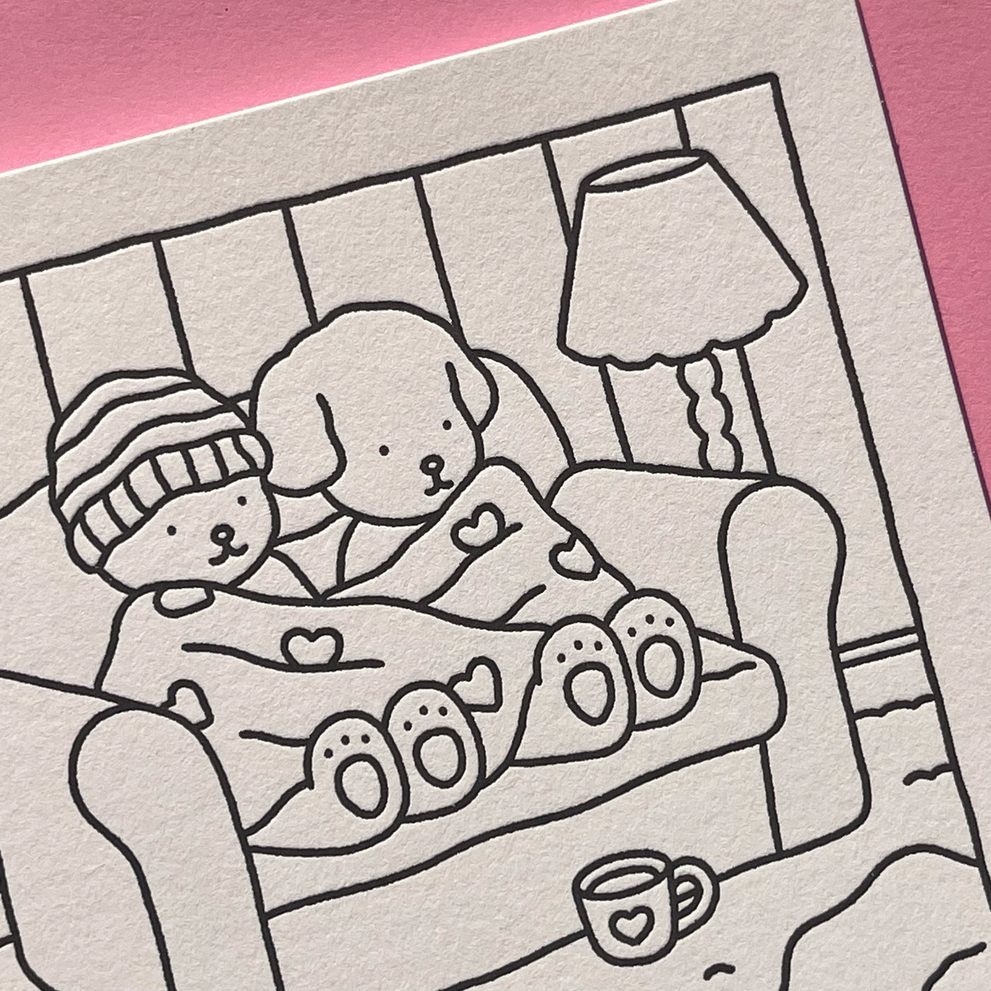 Let's Cuddle Coloring Card