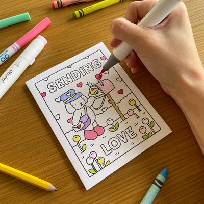 Sending Love Coloring Card