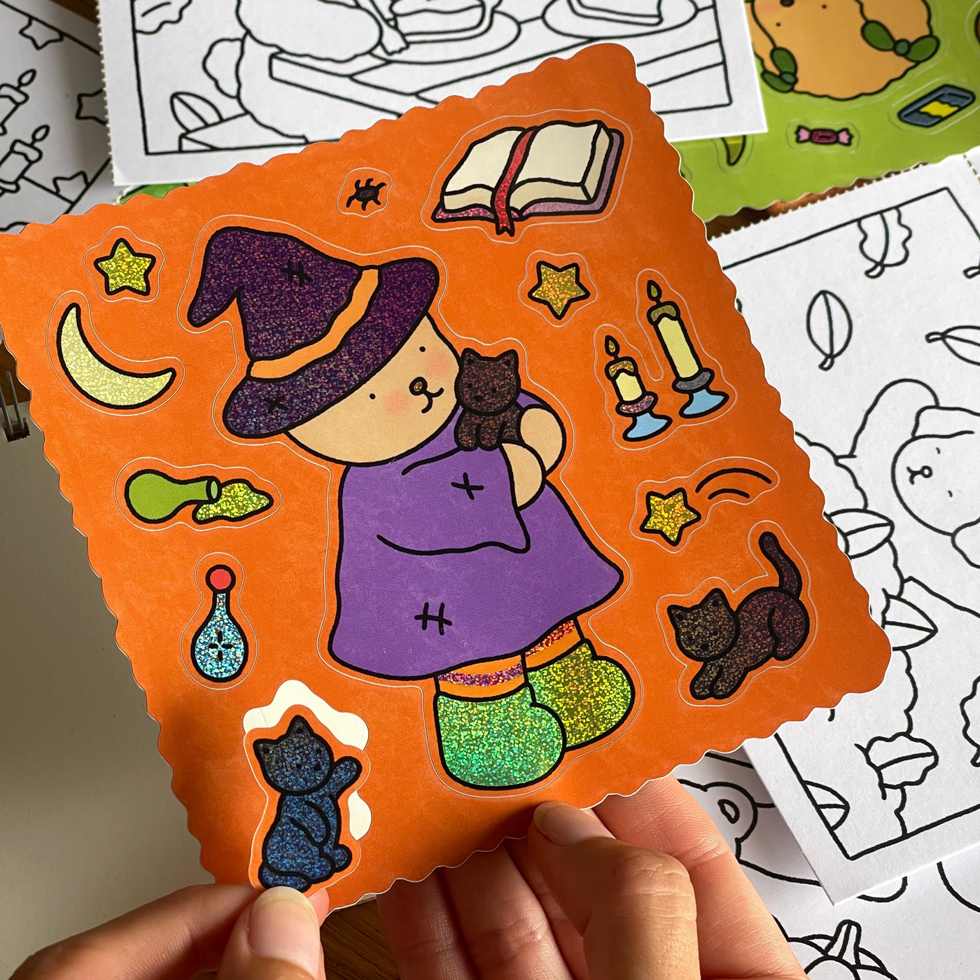 Bobbie Bear Witch Glitter Sticker Sheet