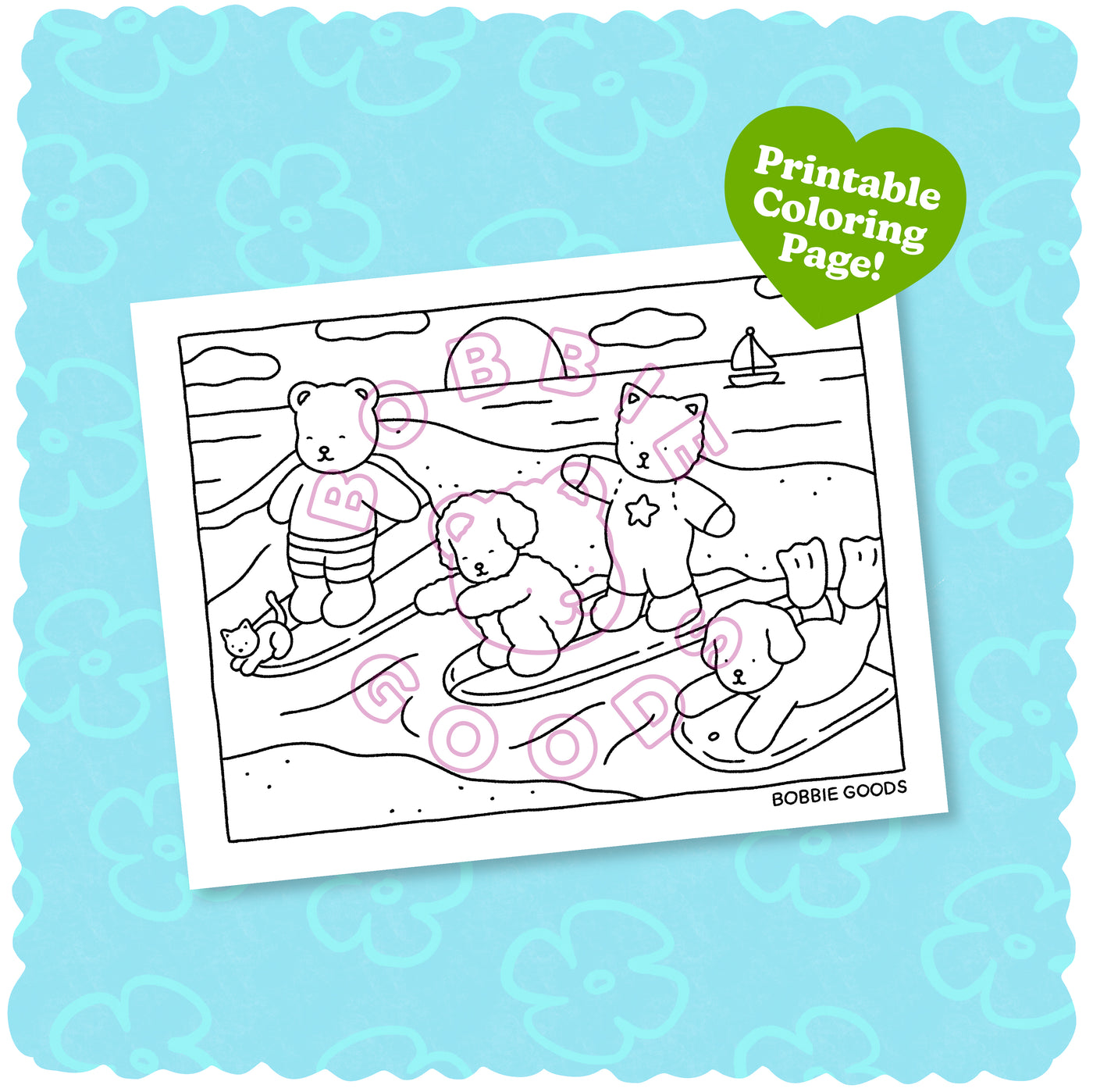 Digital Download • Party Wave Coloring Page