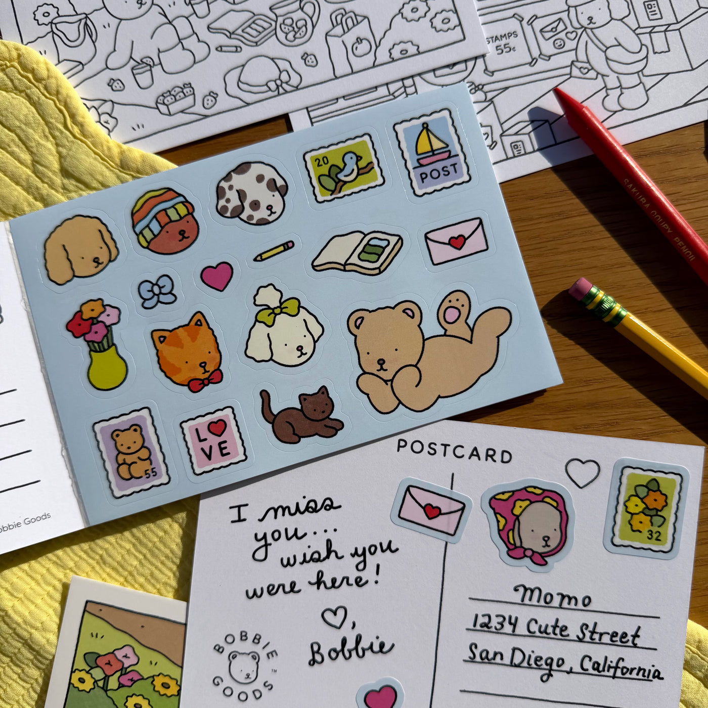 Postcard Coloring Book