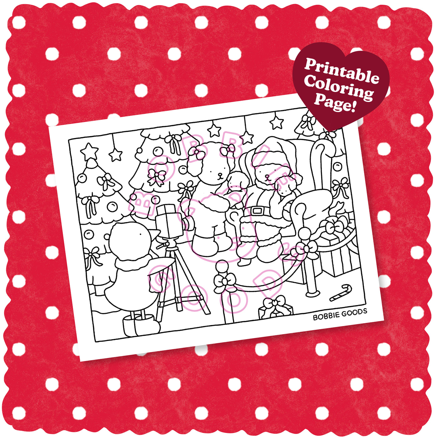 Digital Download • Photo With Santa Coloring Page