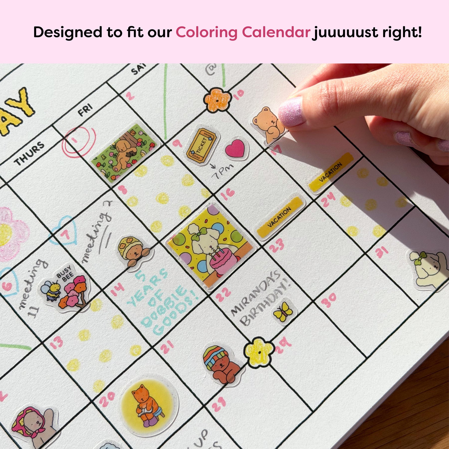 Calander Sticker Sheets Calendar Sticker Pack – Bobbie Goods