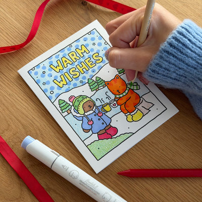 Warm Wishes Coloring Card